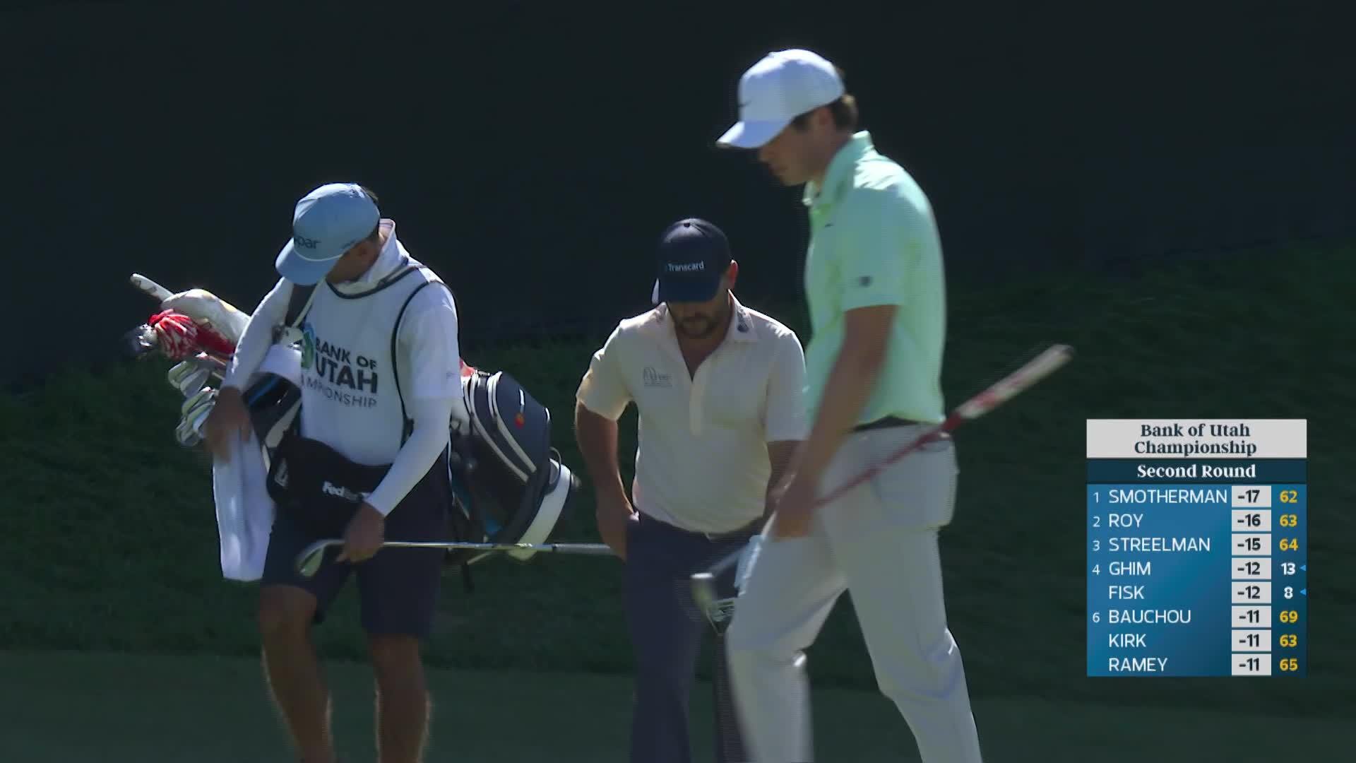 Stephan Jaeger taps in for birdie on No. 18 at Bank of Utah