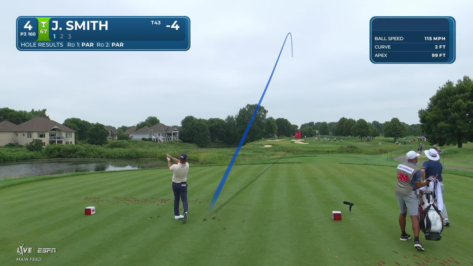 Jordan L Smith sinks 31-foot birdie putt on No. 4 at 3M Open