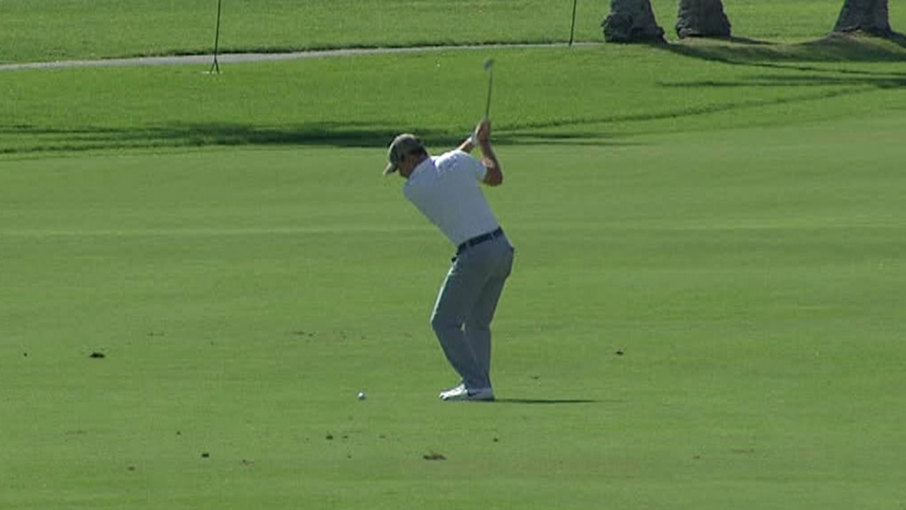 John Peterson's approach nestles up close to the hole at Sony Open
