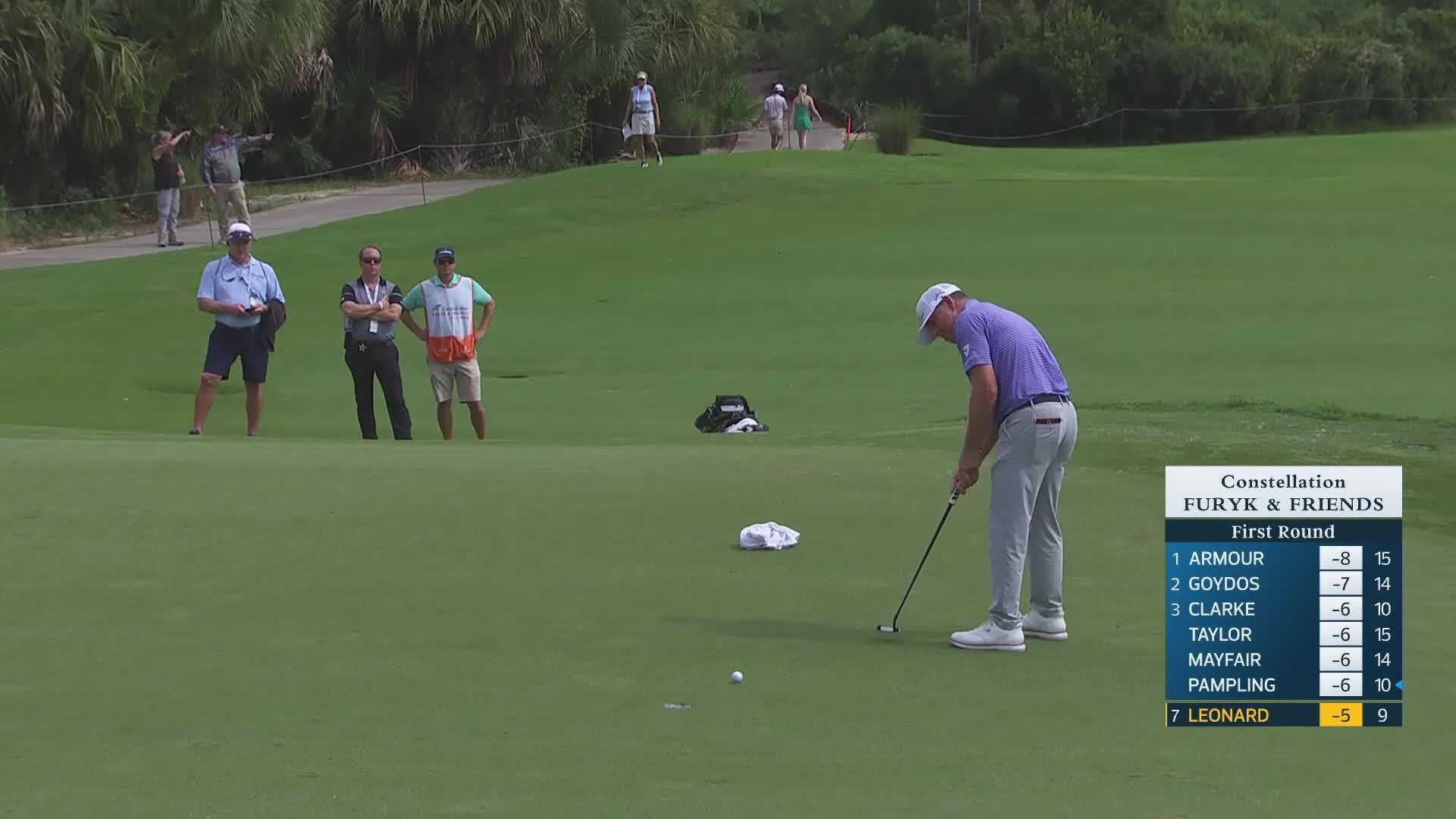 Justin Leonard makes birdie on No. 10 at Constellation FURYK & FRIENDS