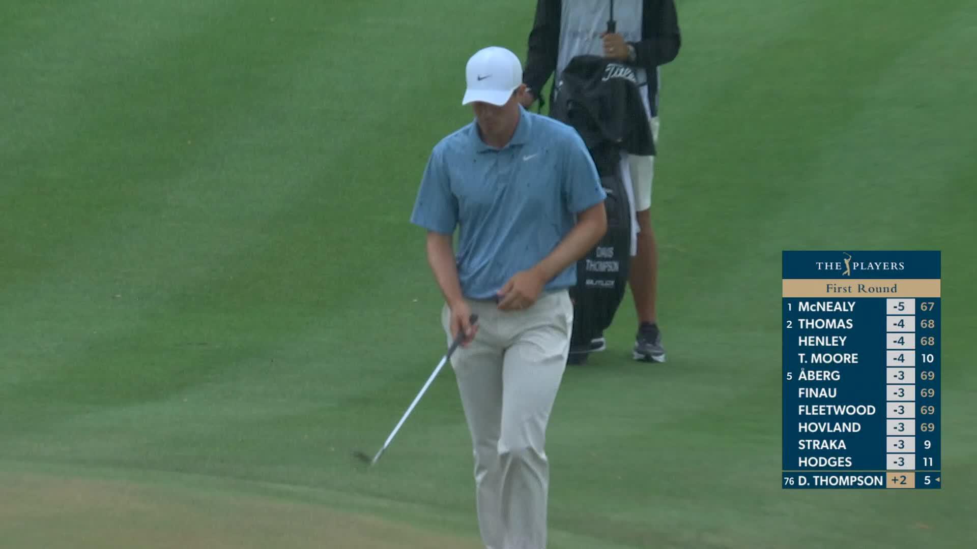 Davis Thompson holes out 61-foot birdie putt on No. 15 at THE PLAYERS