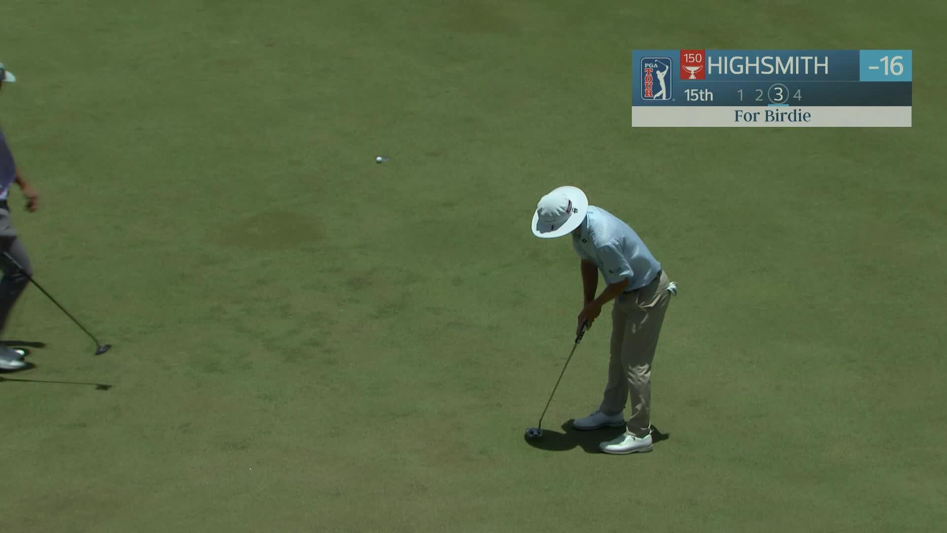 Joe Highsmith's 116-yard approach sets up birdie on No. 15 at Corales Puntacana