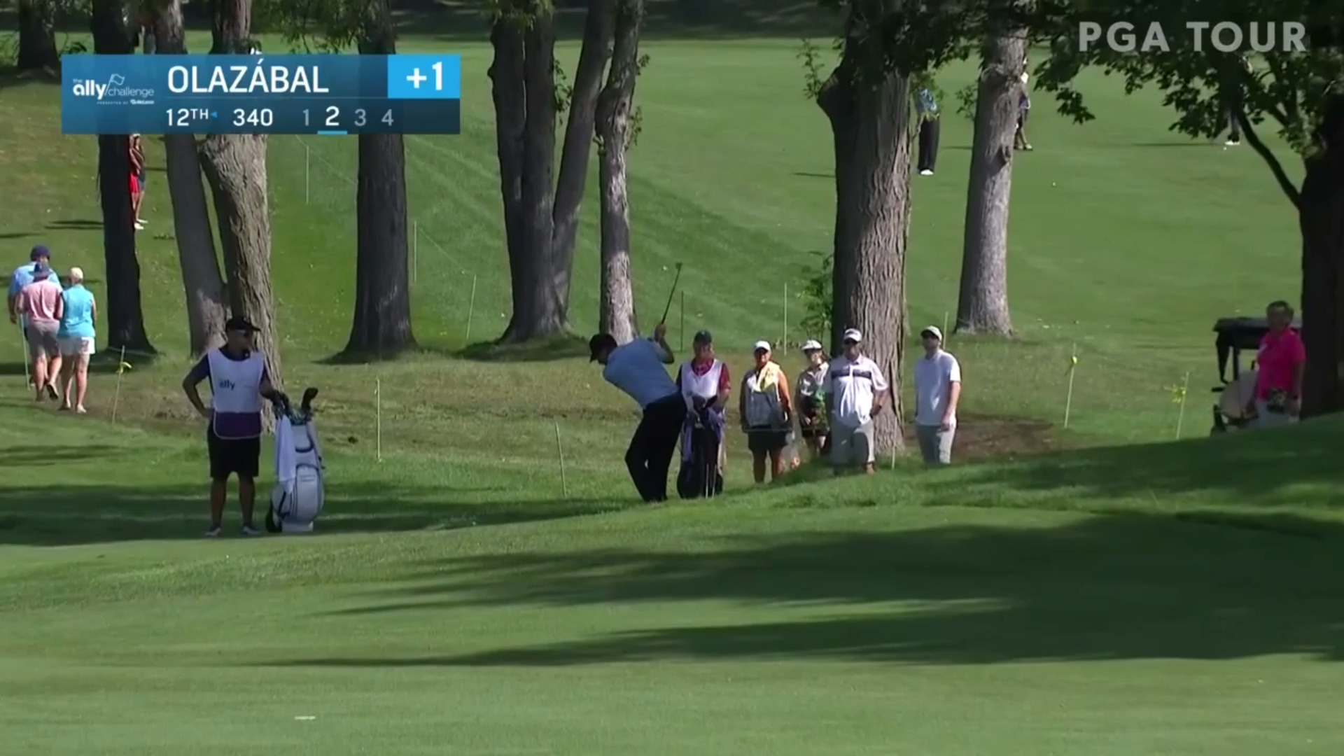 José María Olazábal holes out from the rough to make eagle at Ally Challenge