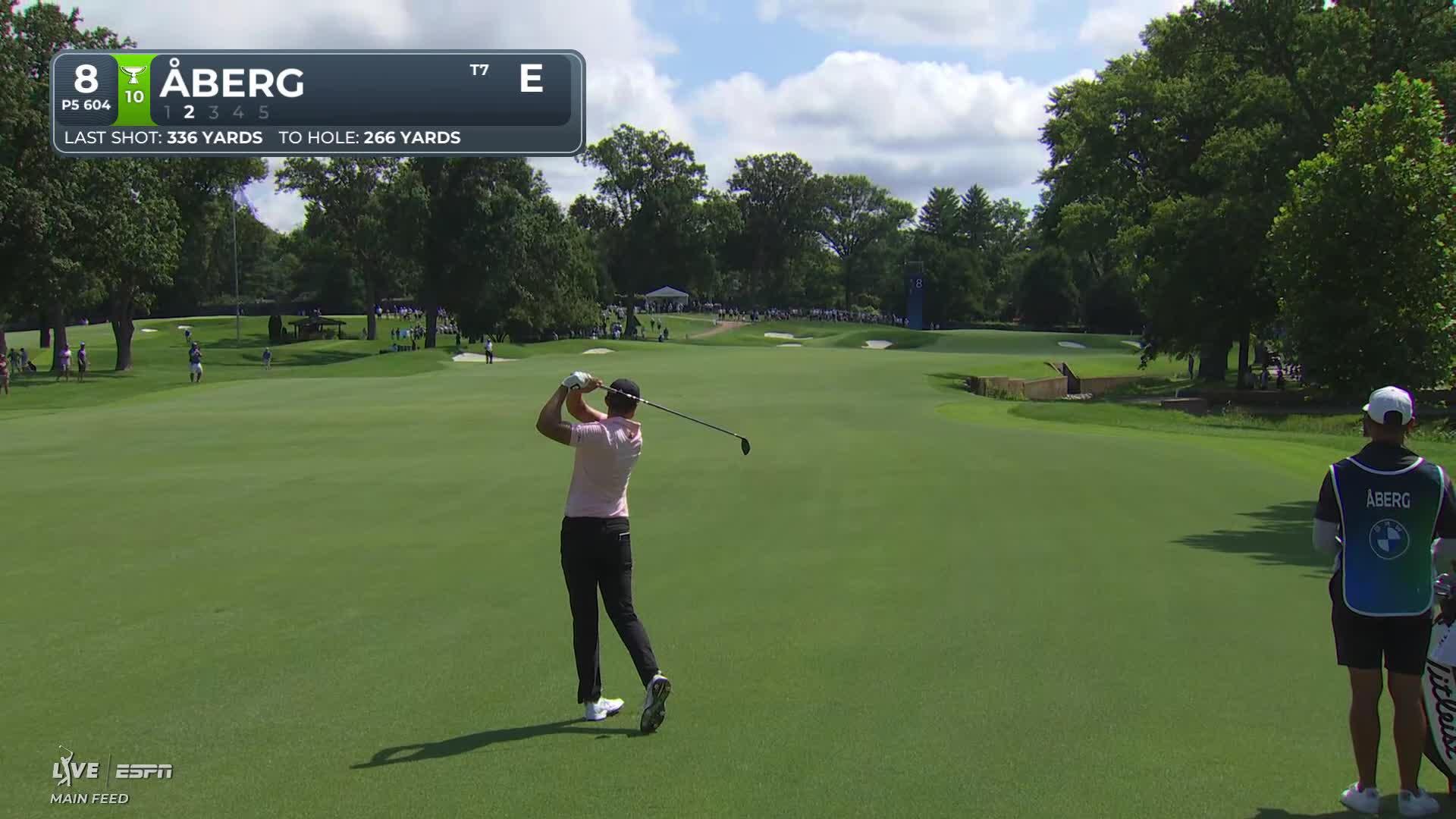 Ludvig Åberg reaches par-5 No. 8 in two, makes birdie at BMW Championship