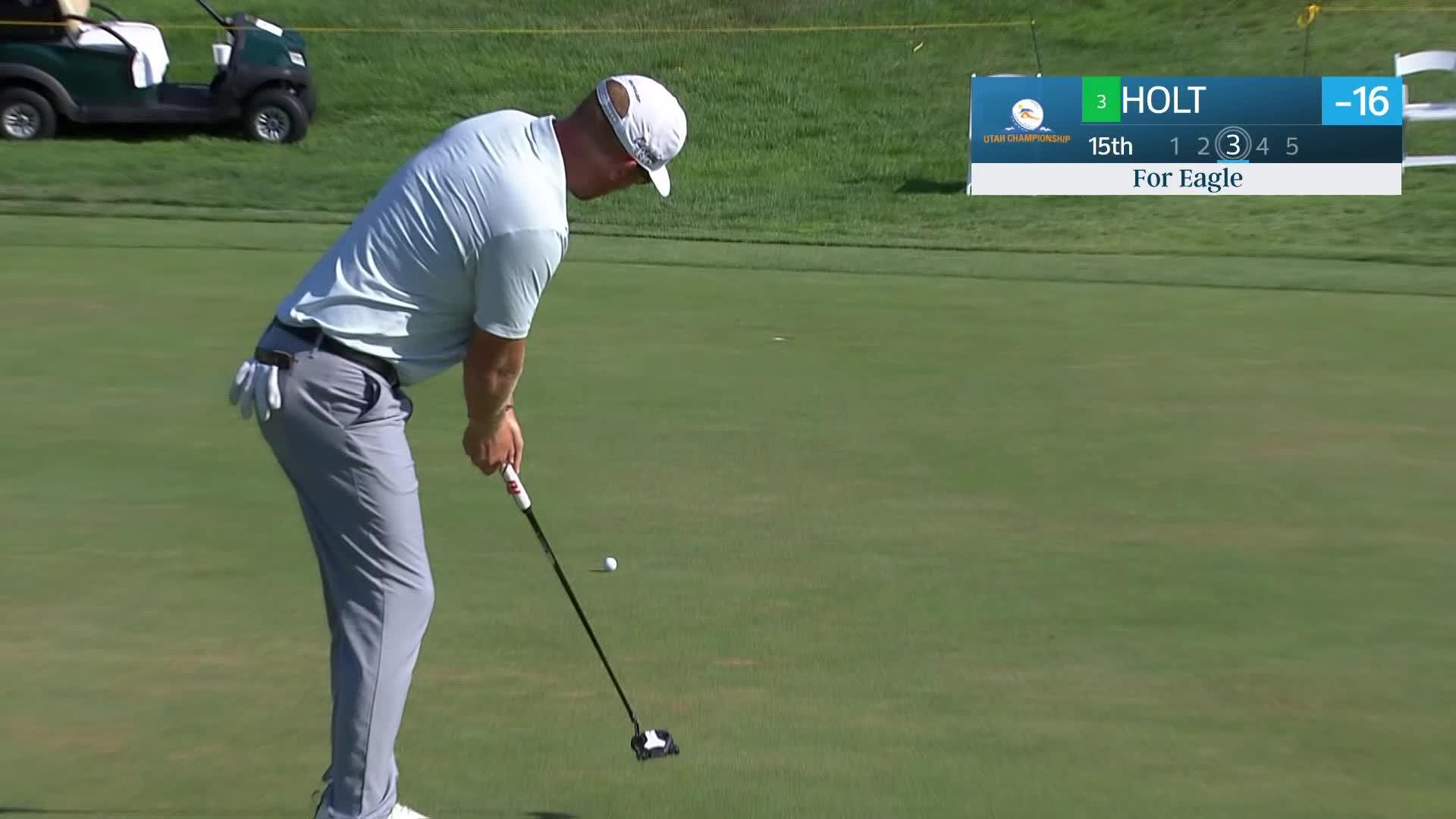 Ian Holt makes birdie on No. 15 at Utah Championship