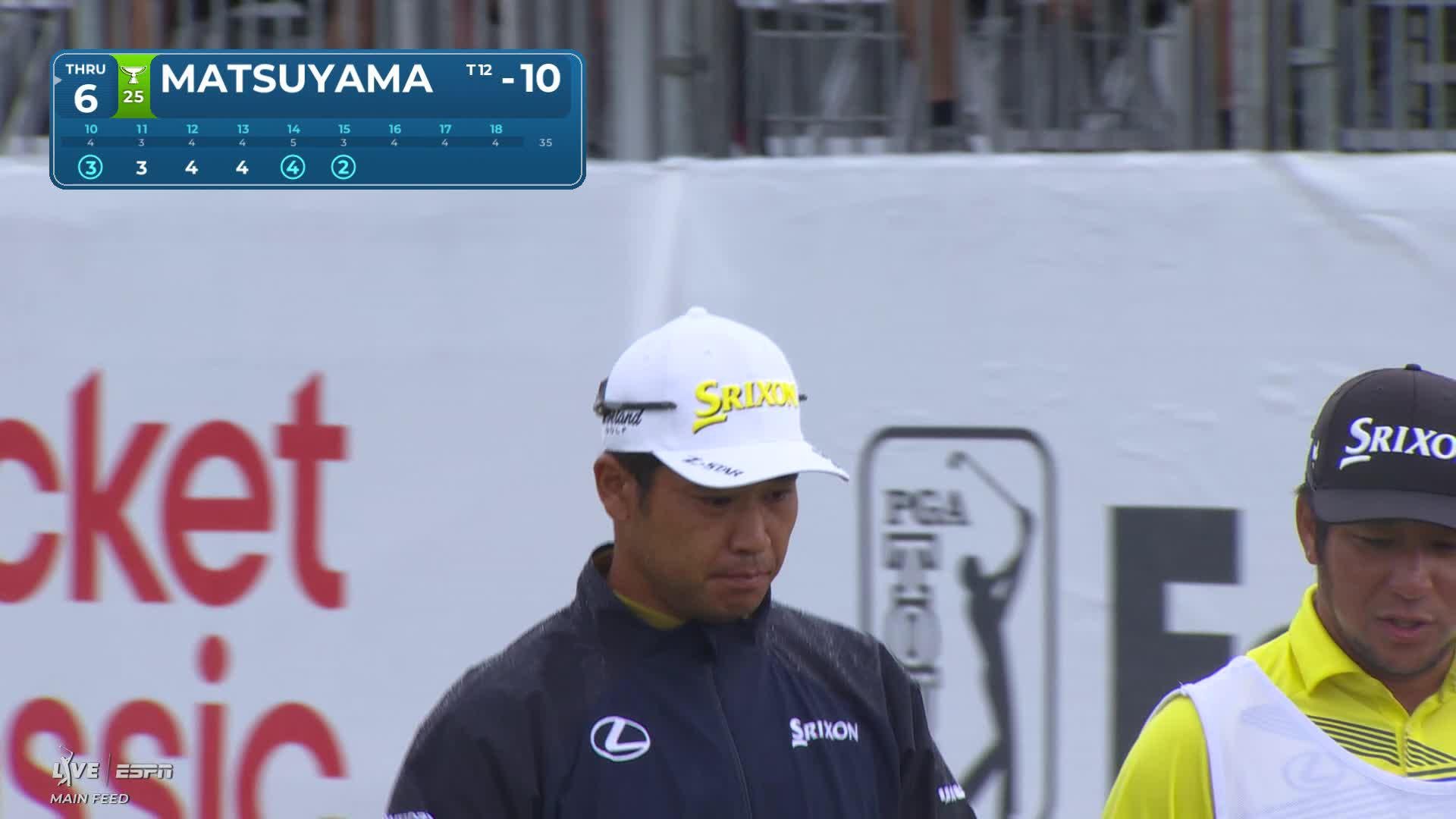 Hideki Matsuyama hits tee shot to 4 feet, sets up birdie on No. 15 at Rocket Classic