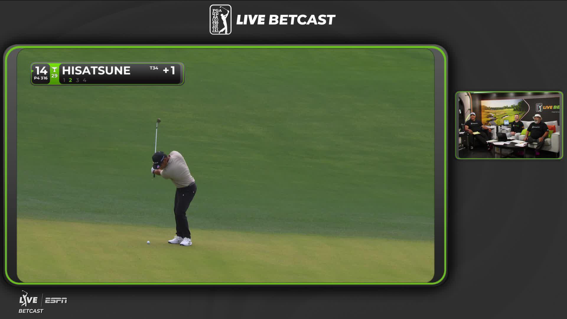 Ryo Hisatsune sinks 4-foot putt for birdie on No. 14 at Truist Championship