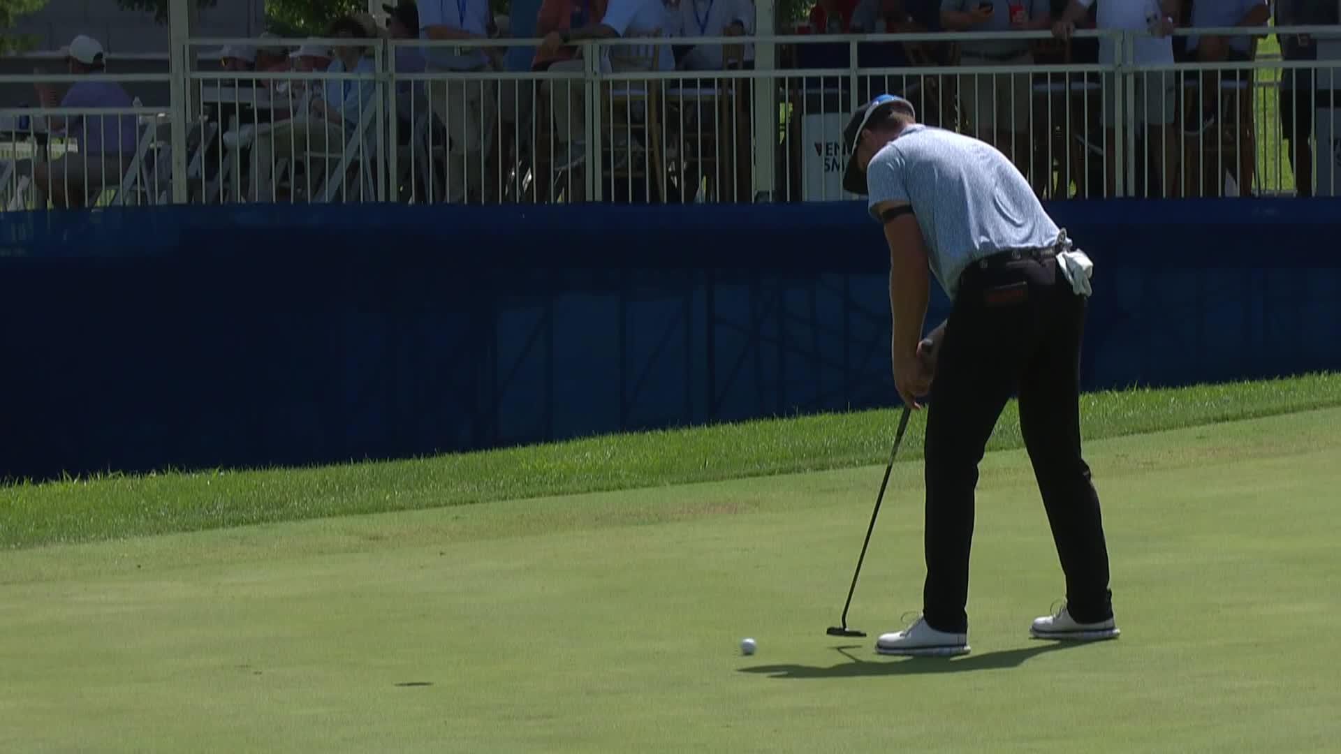 Alistair Docherty makes birdie on No. 17 at AdventHealth