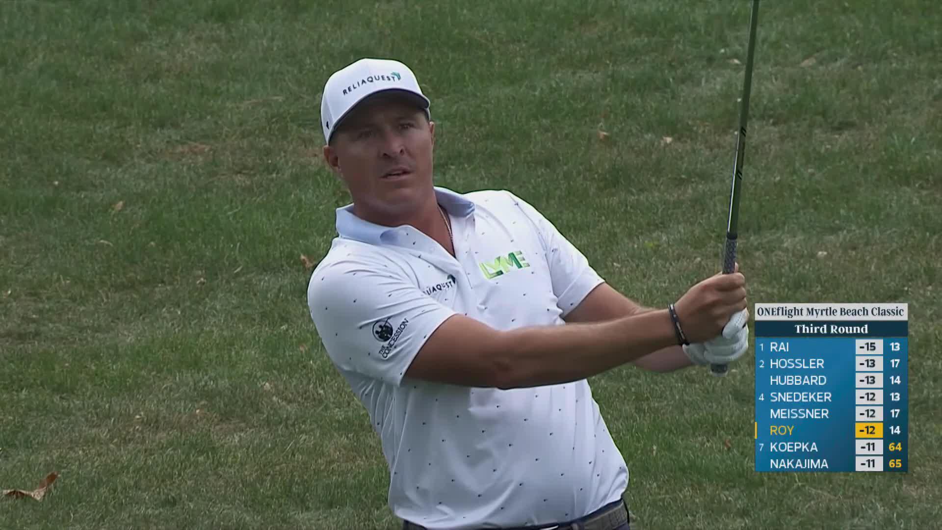 Kevin Roy drains 7-foot putt for birdie on No. 15 at ONEflight Myrtle