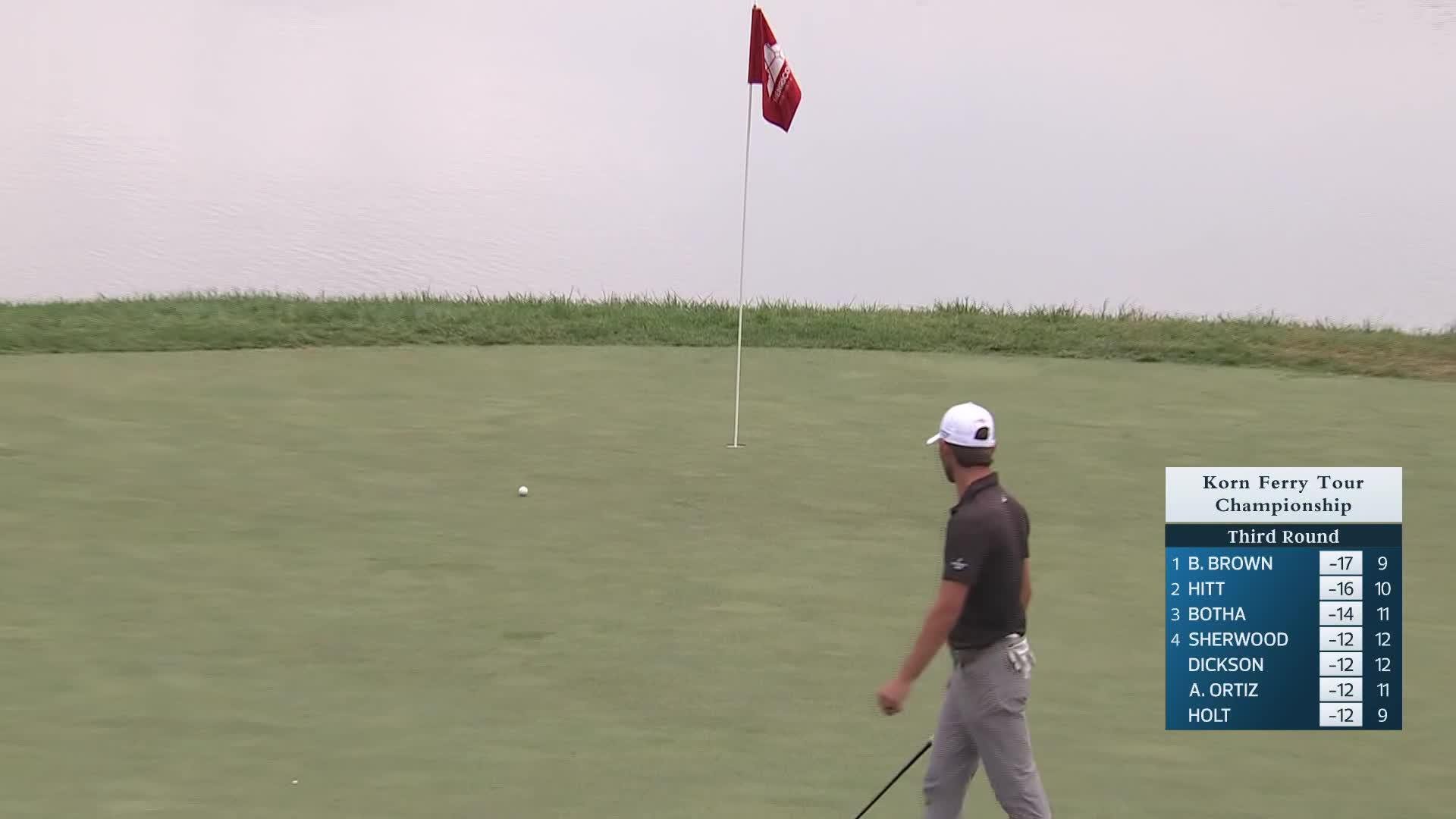 Ross Steelman holes out for birdie on No. 18 at Korn Ferry Tour Champ