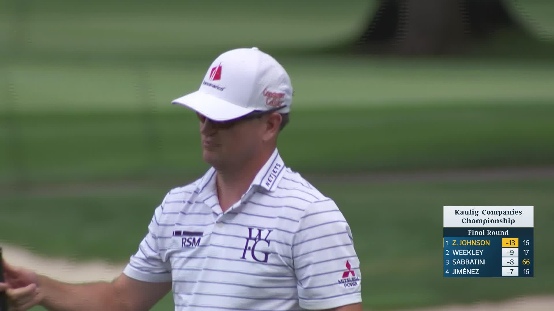 Zach Johnson makes birdie on No. 17 at Kaulig Companies Championship