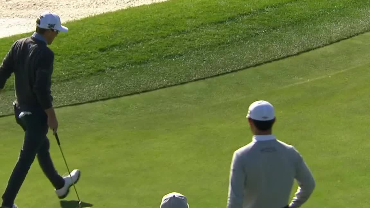 Scott Stallings drains 12-foot putt for birdie at AT&T Pebble Beach