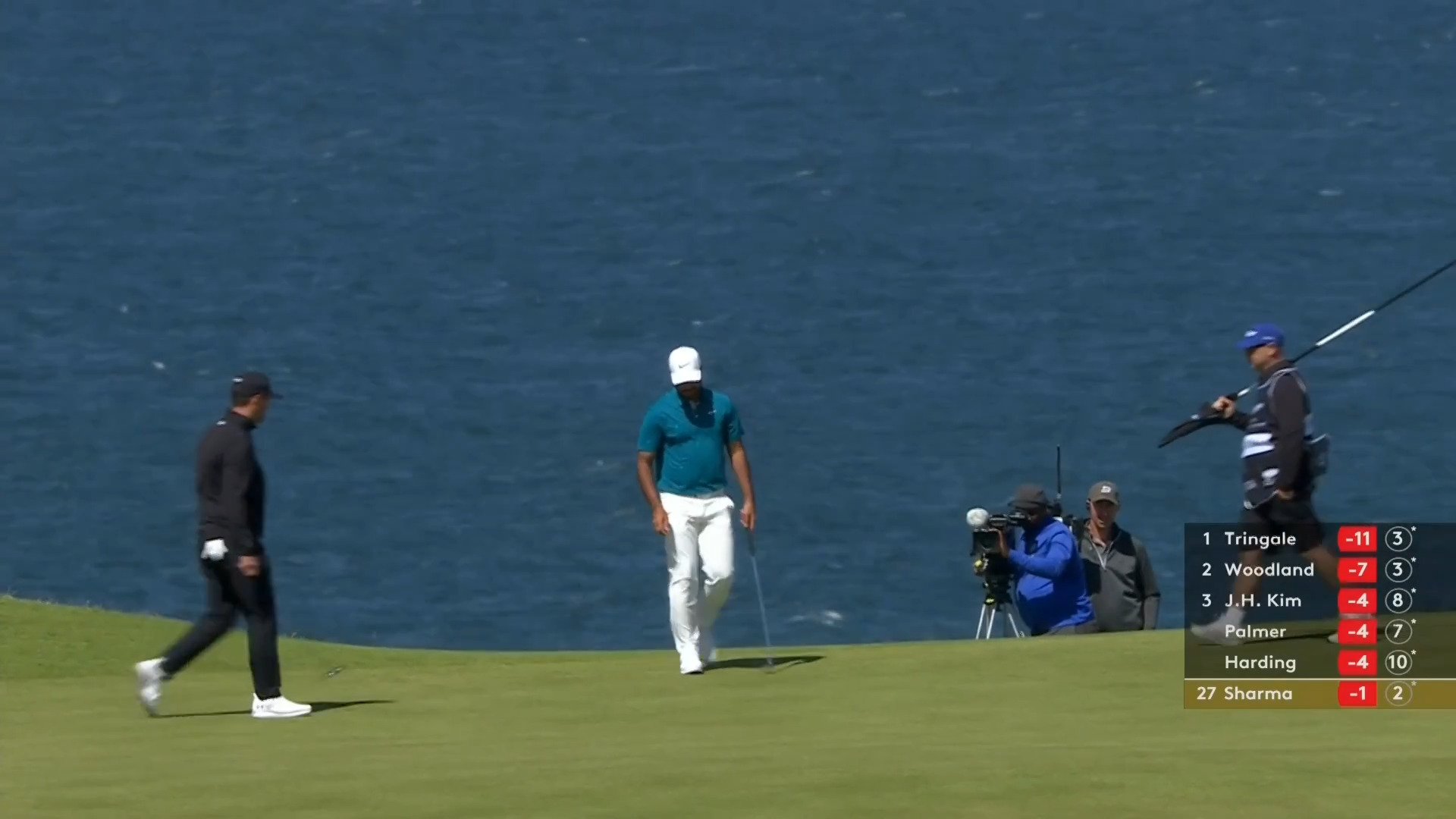 Shubhankar Sharma holes birdie putt on No. 12 at Genesis Scottish Open