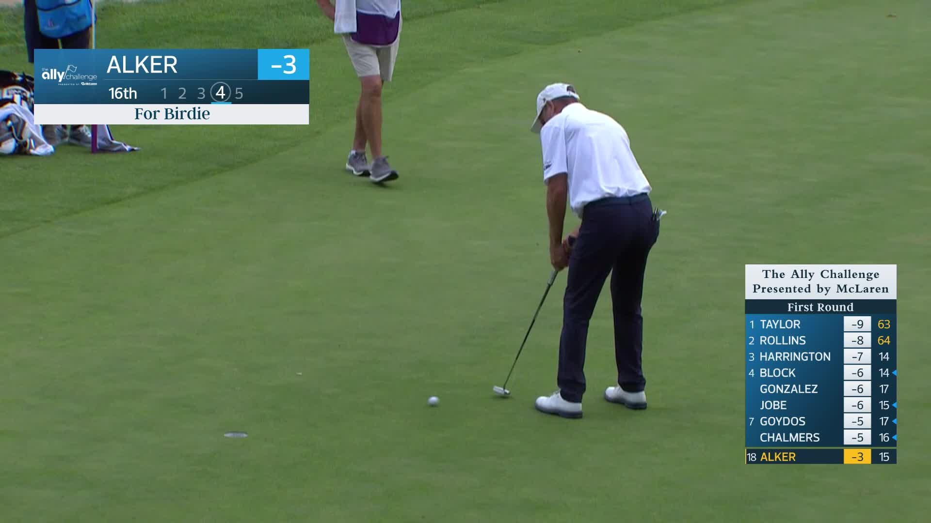 Steven Alker makes birdie on No. 16 at The Ally Challenge