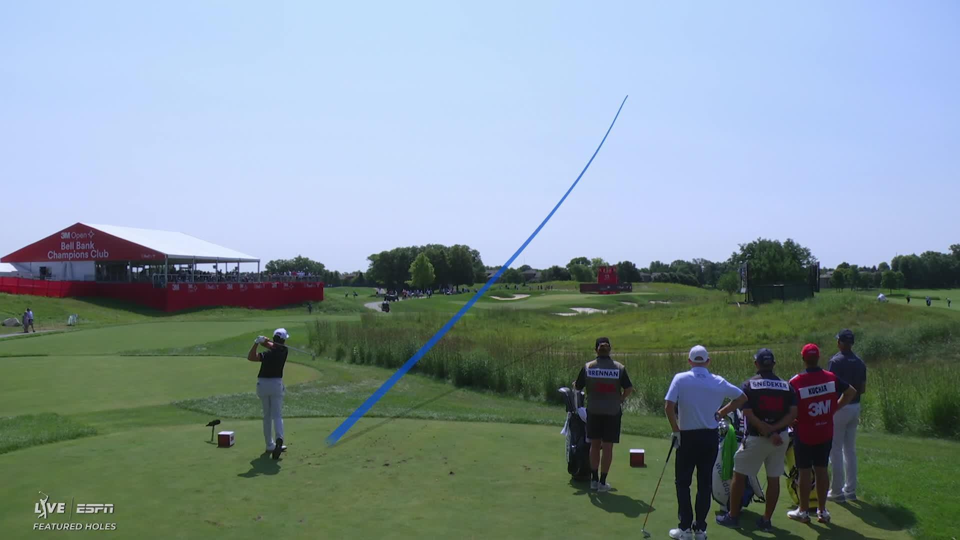 Michael Brennan hits tee shot to 6 feet, sets up birdie on No. 13 at 3M Open