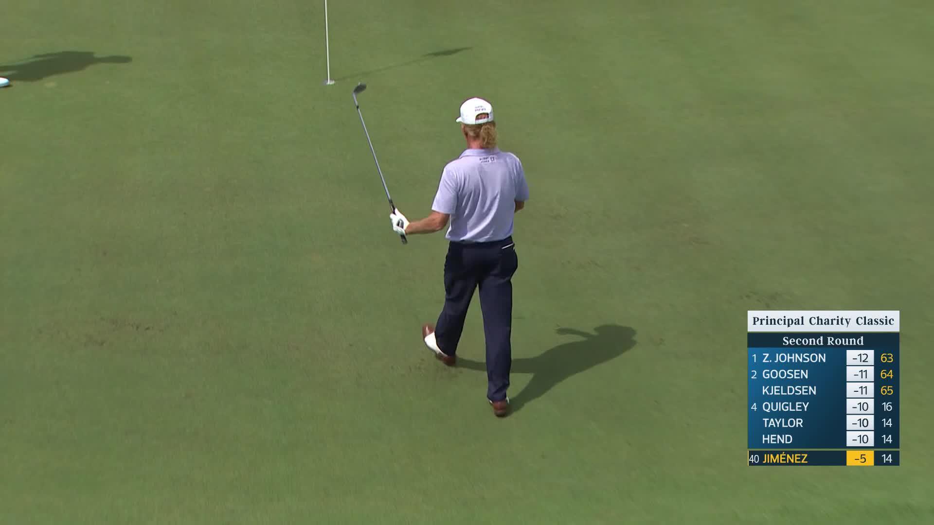 Miguel Angel Jiménez makes eagle on No. 15 at Principal Charity Classic