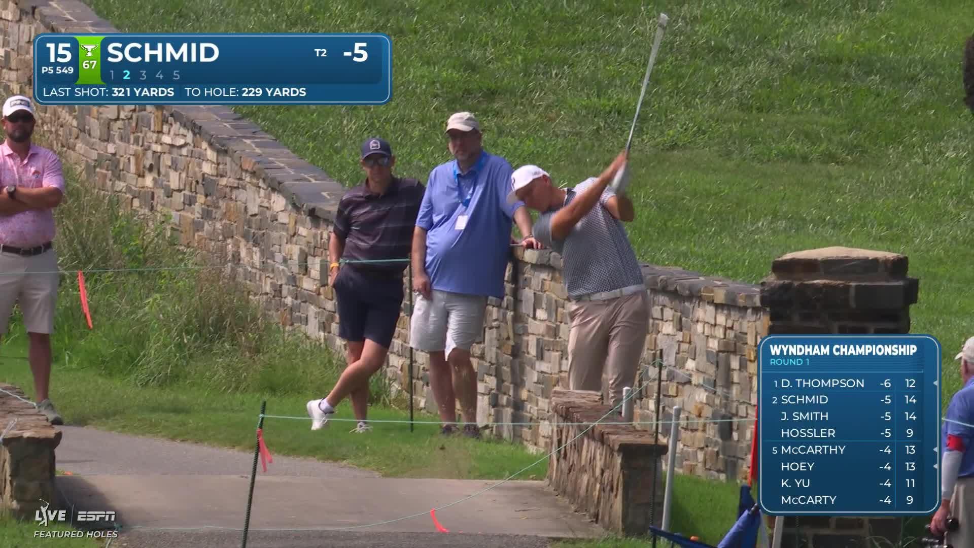 Matti Schmid reaches par-5 No. 15 in two, makes birdie at Wyndham