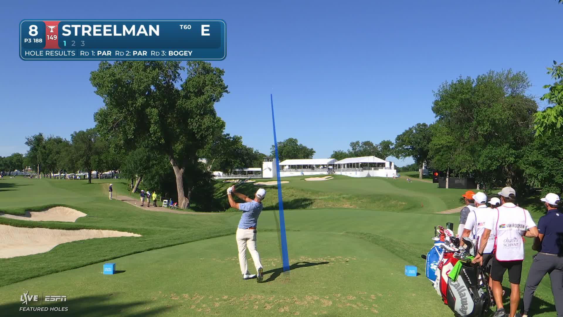 Kevin Streelman hits tee shot to 4 feet, sets up birdie on No. 8 at Charles Schwab