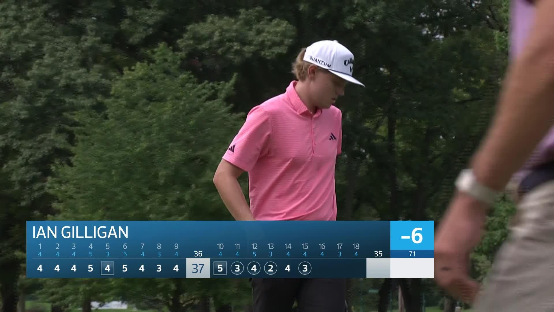 Ian Gilligan makes birdie on No. 15 at Nationwide Children's