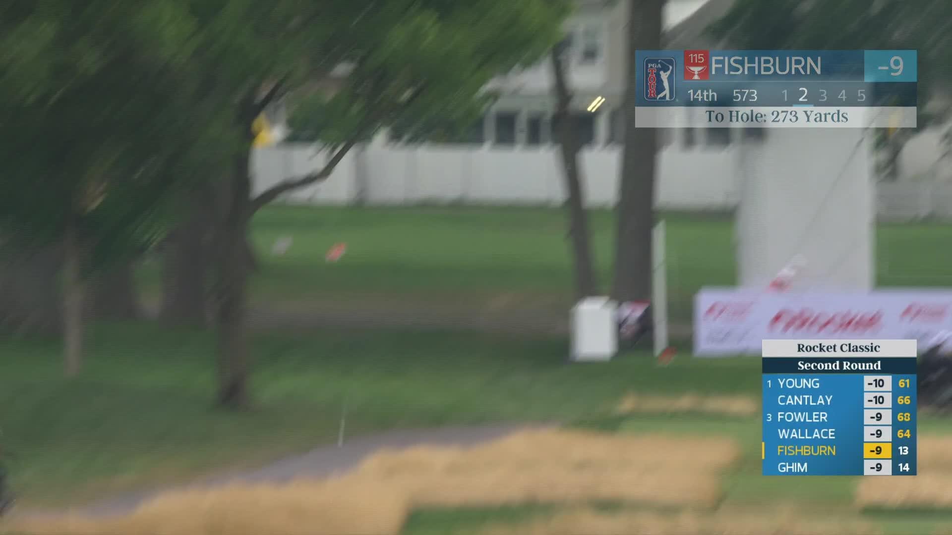 Patrick Fishburn sinks 2-foot putt for birdie on No. 14 at Rocket Classic