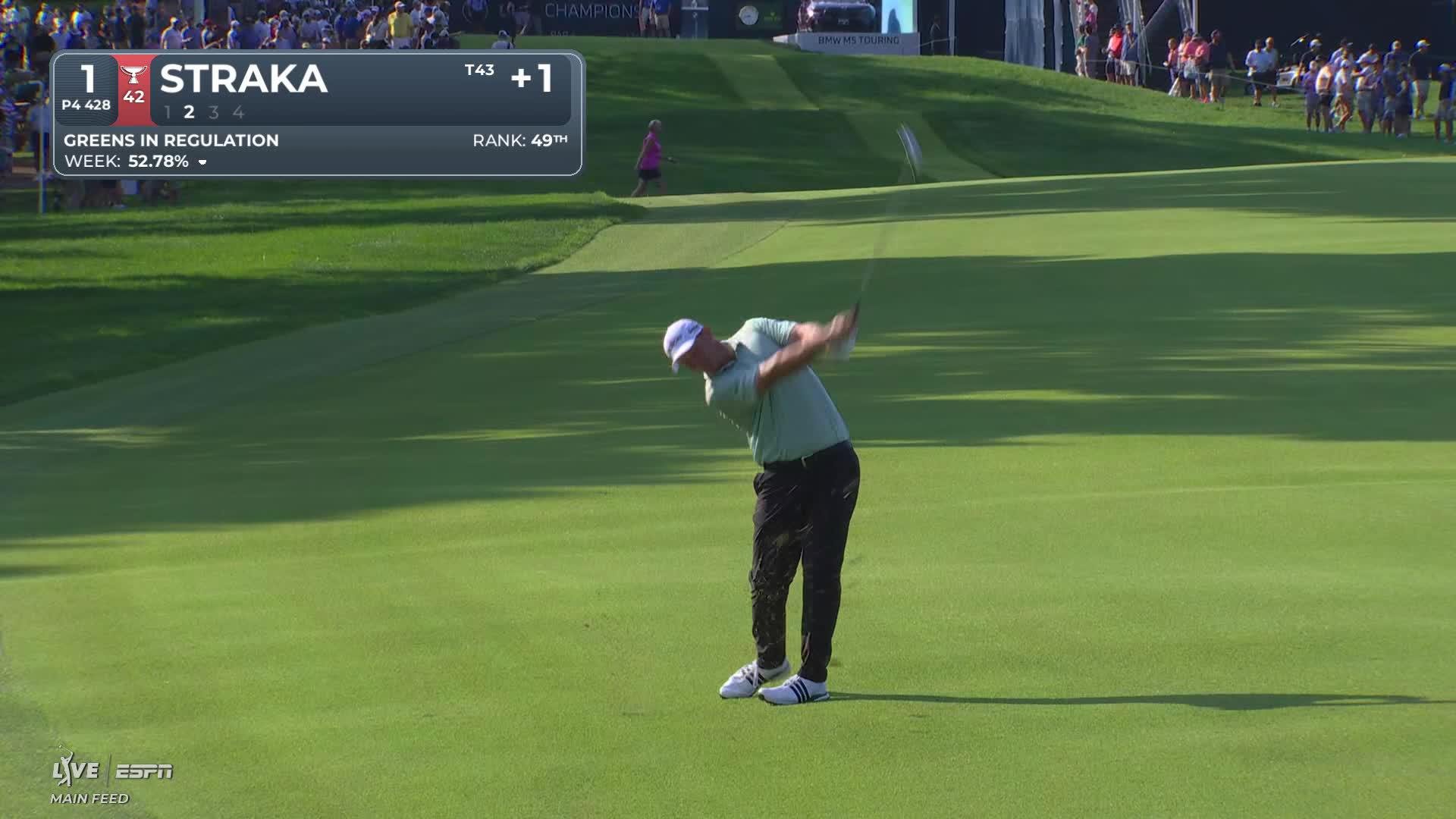 Sepp Straka's 154-yard approach sets up birdie on No. 1 at BMW Championship