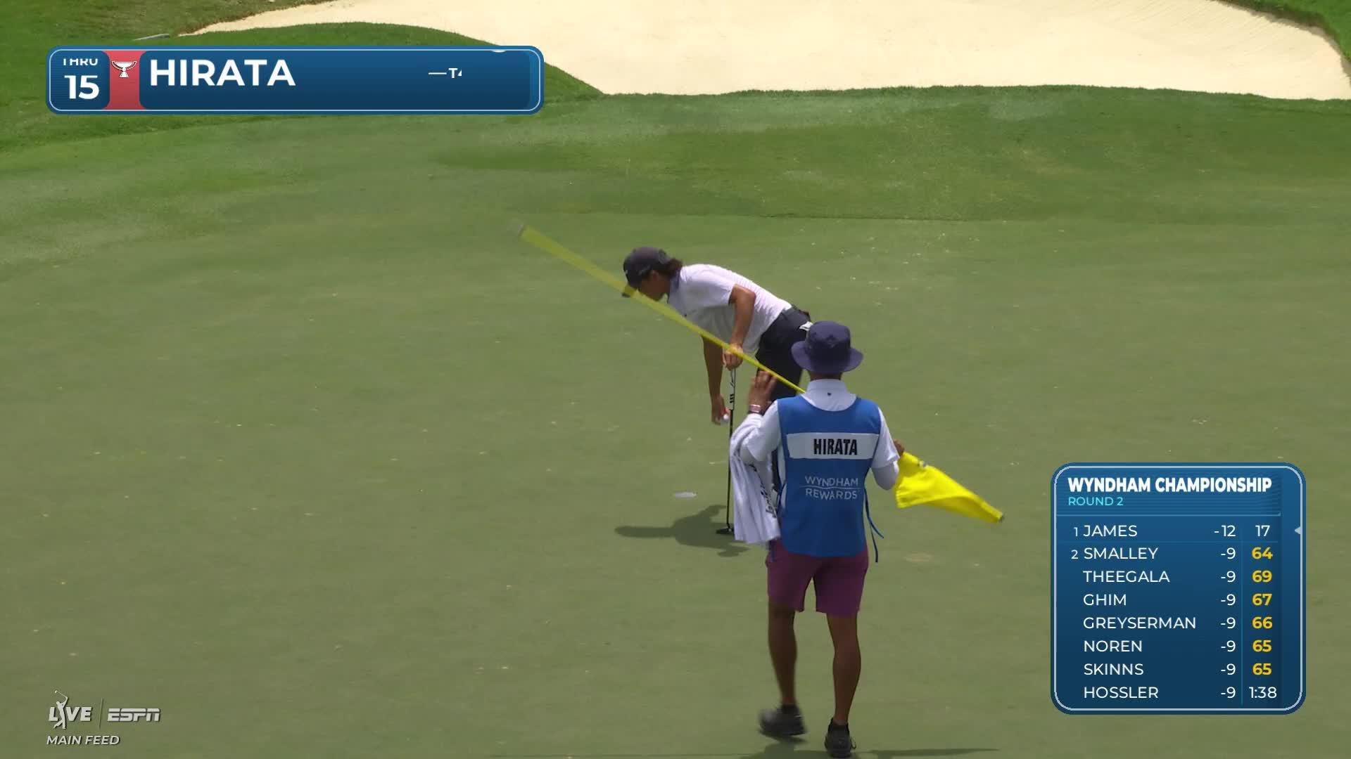 Kensei Hirata reaches par-5 No. 15 in two, makes eagle at Wyndham