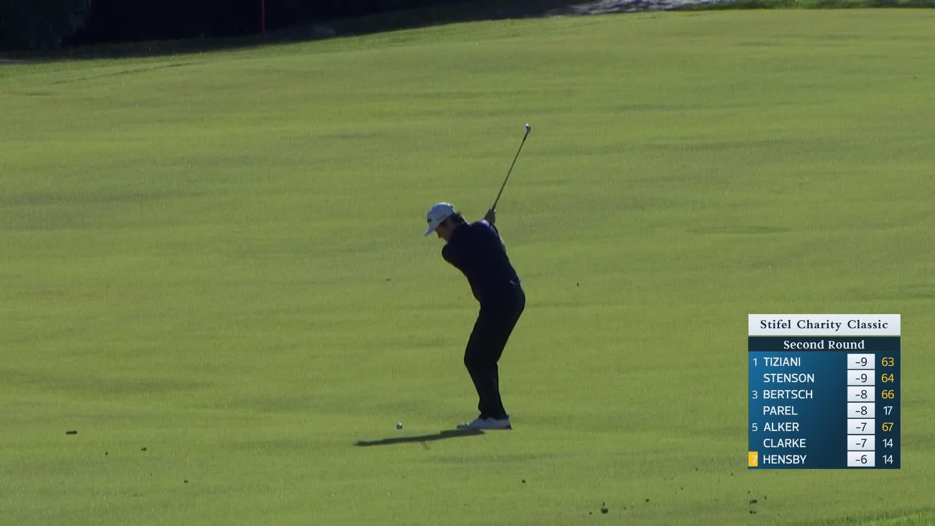 Mark Hensby makes birdie on No. 15 at Stifel Charity Classic