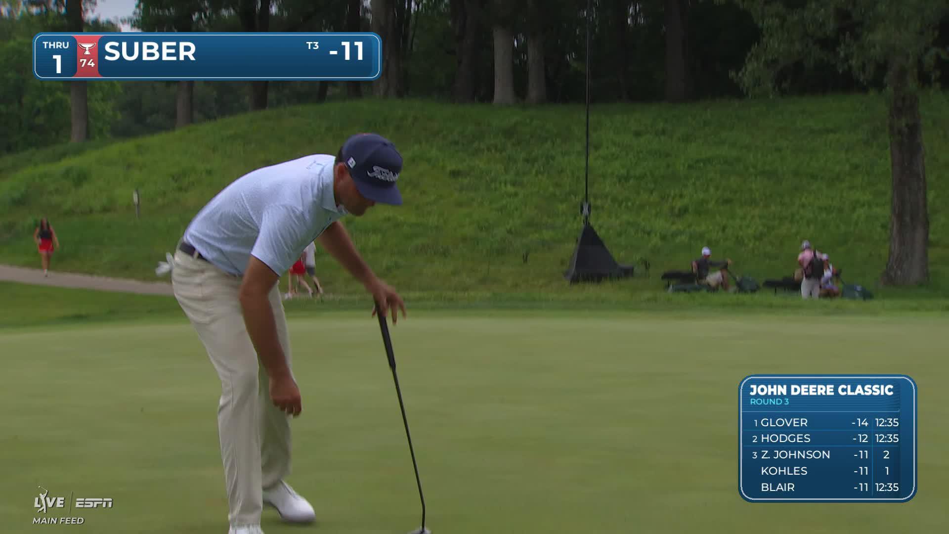 Jackson Suber sinks 31-foot birdie putt on No. 1 at John Deere