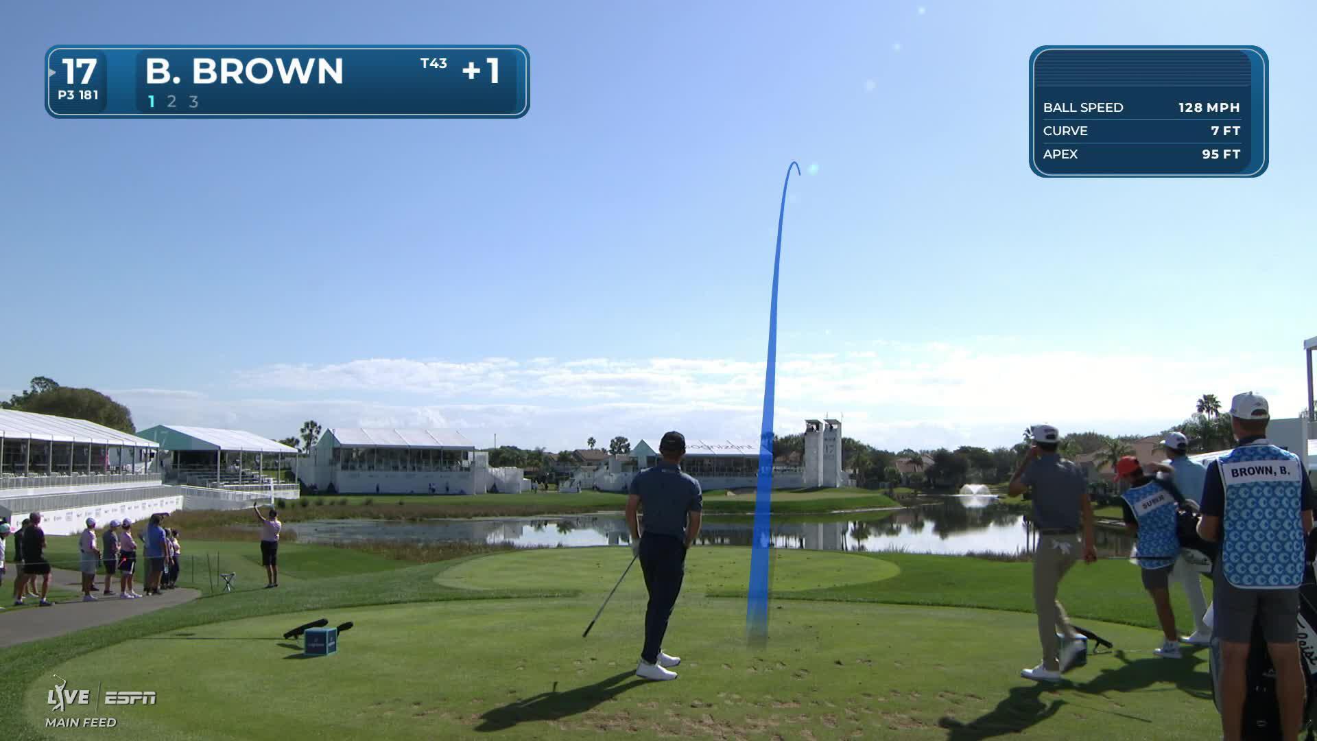 Blades Brown hits 181-yard drive to 9 feet, sets up birdie on No. 17 at Cognizant Classic