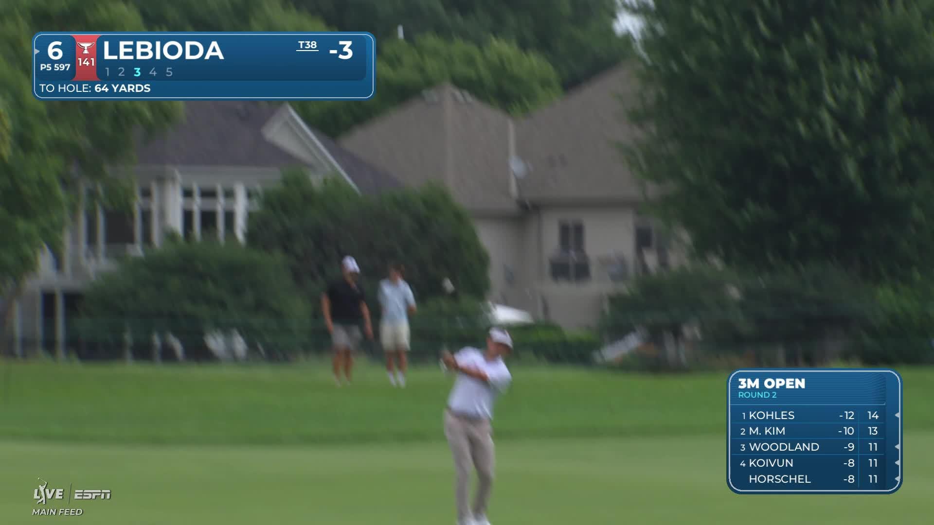 Hank Lebioda drains 8-foot birdie putt on No. 6 at 3M Open