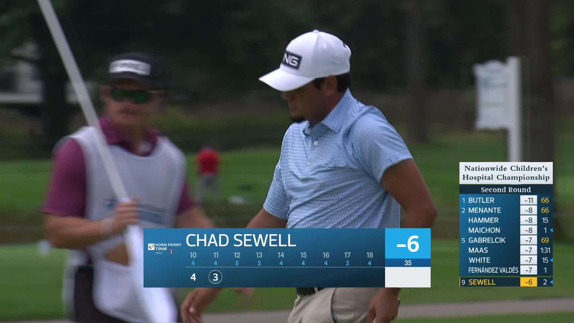 Chad Sewell holes out for birdie on No. 11 at Nationwide Children's