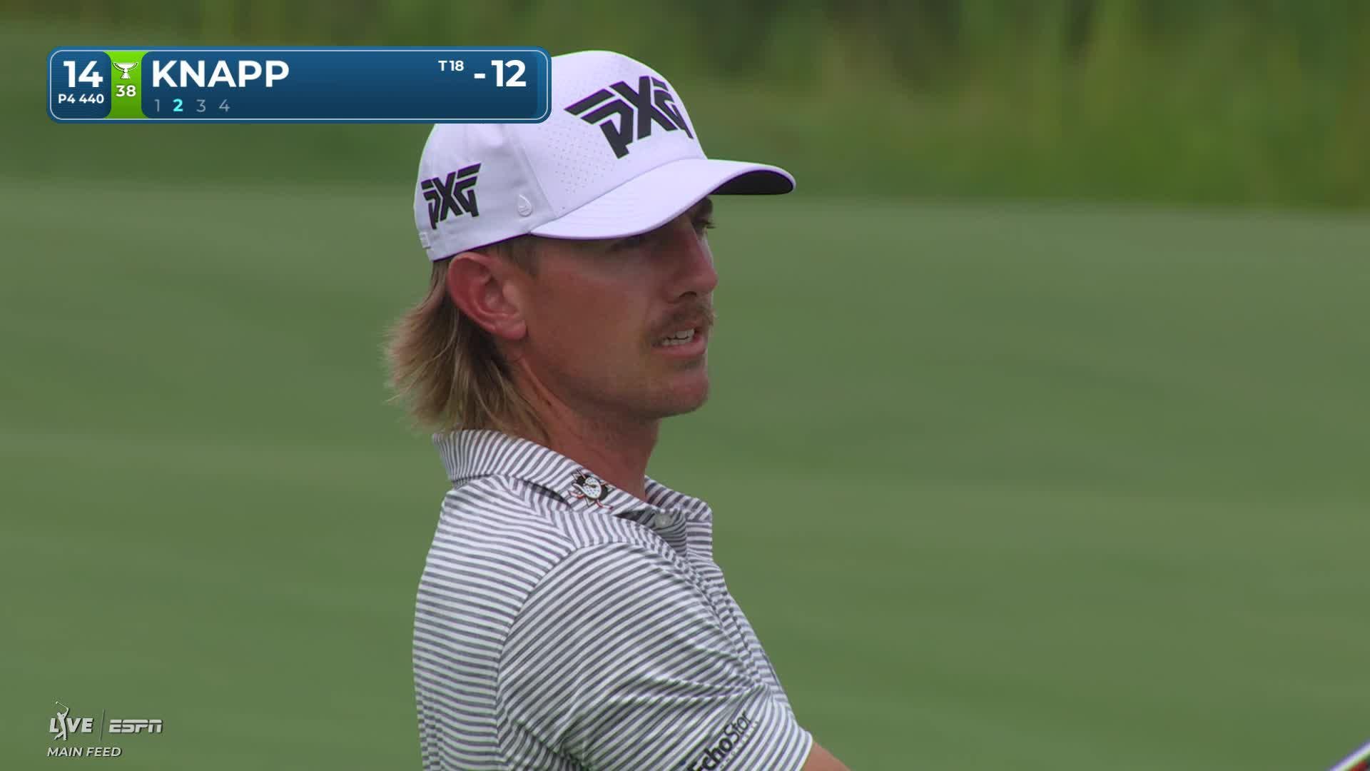 Jake Knapp's 179-yard approach sets up birdie on No. 14 at 3M Open
