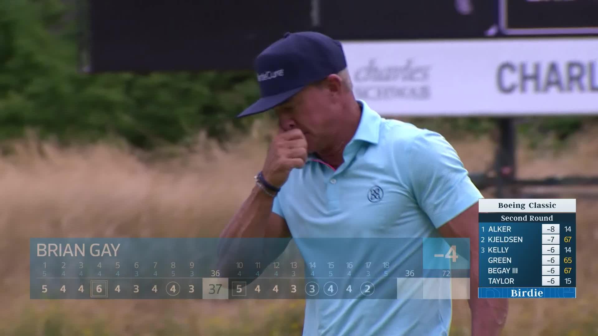 Brian Gay makes birdie on No. 17 at Boeing Classic