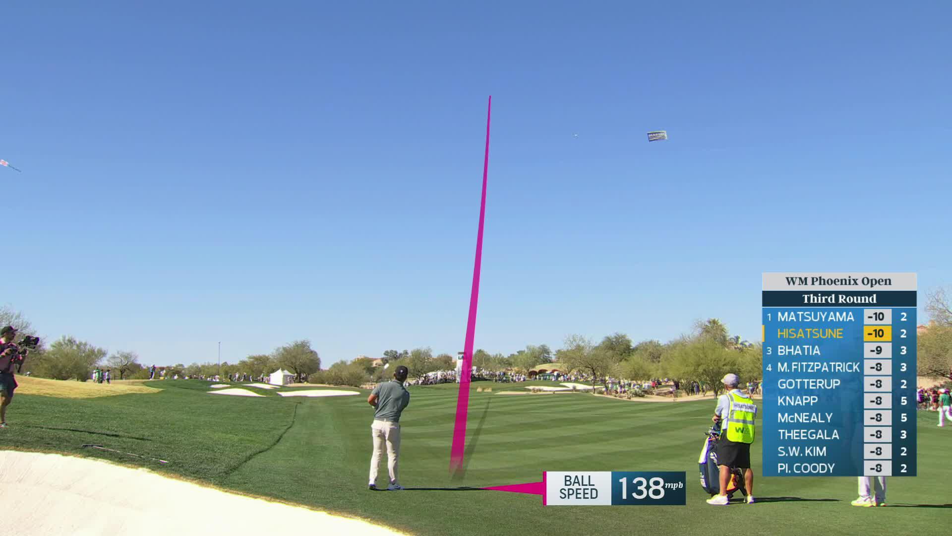 Ryo Hisatsune sinks 2-foot birdie putt on No. 3 at WM Phoenix Open