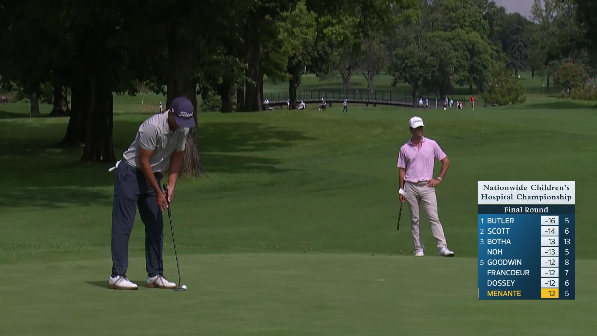 Dylan Menante makes birdie on No. 6 at Nationwide Children's