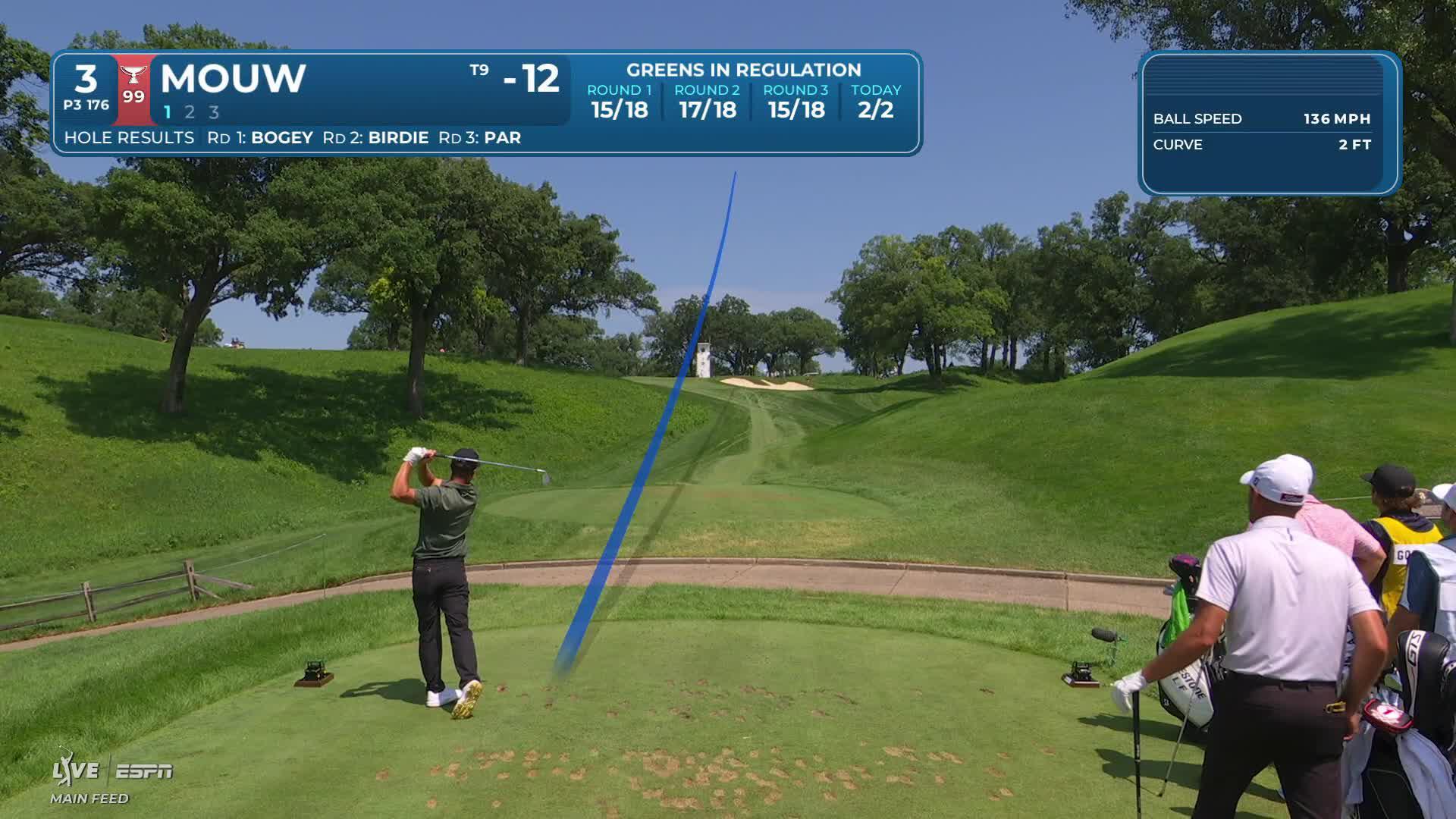 William Mouw hits tee shot to 13 feet, sets up birdie on No. 3 at John Deere