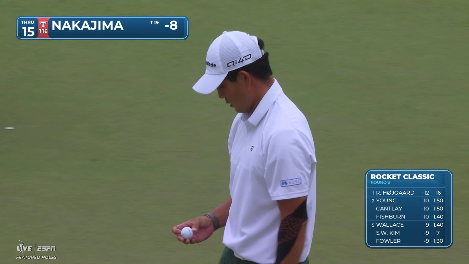 Keita Nakajima sinks 20-foot birdie putt on No. 15 at Rocket Classic