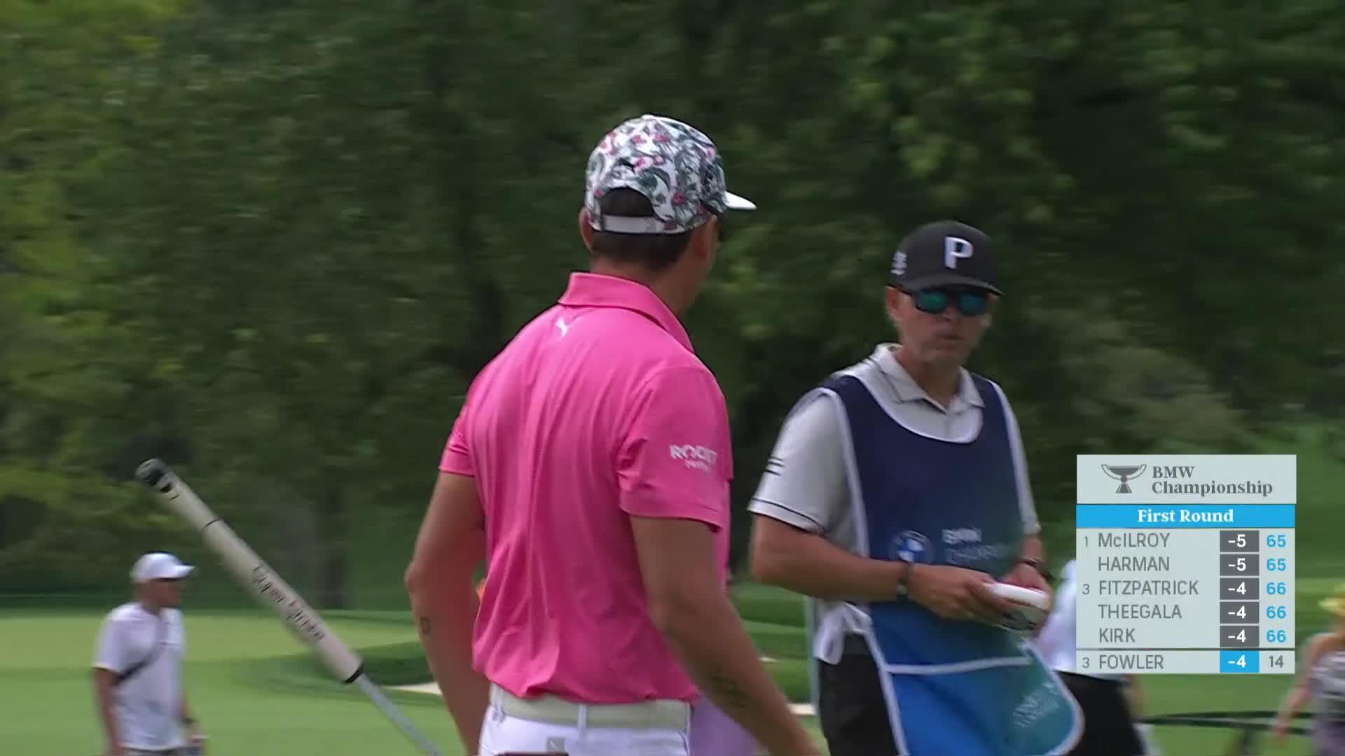 Rickie Fowler nearly holes 159-yard approach at BMW Championship