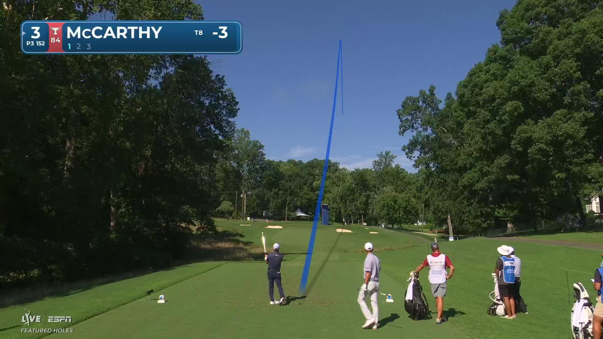 Denny McCarthy hits tee shot to 11 feet, sets up birdie on No. 3 at Wyndham