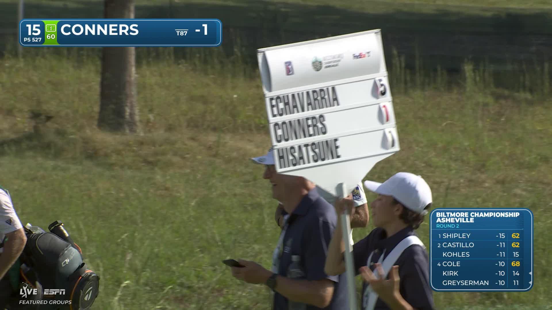 Corey Conners reaches par-5 No. 15 in two, makes birdie at Biltmore Championship