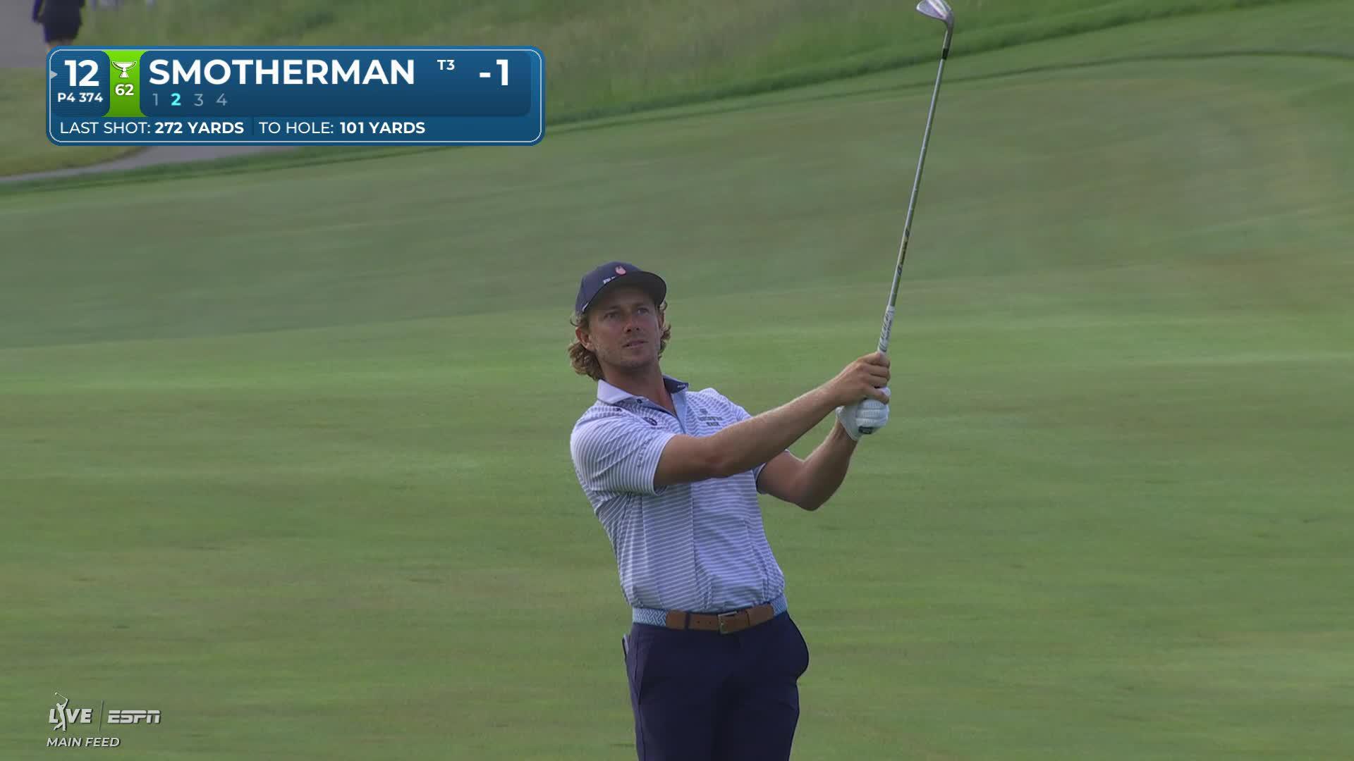 Austin Smotherman's 101-yard approach sets up birdie on No. 12 at RBC Canadian