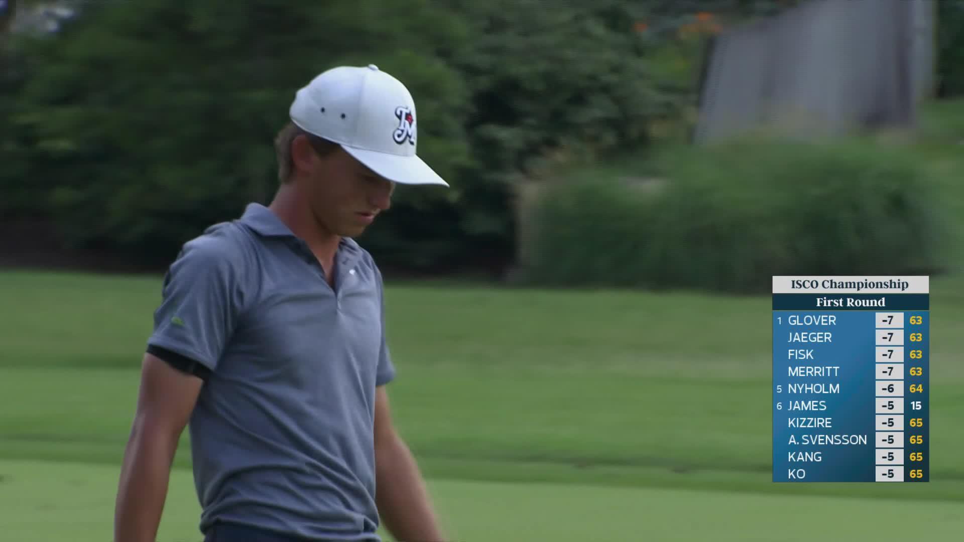Miles Russell sinks 16-foot birdie putt on No. 16 at ISCO Championship