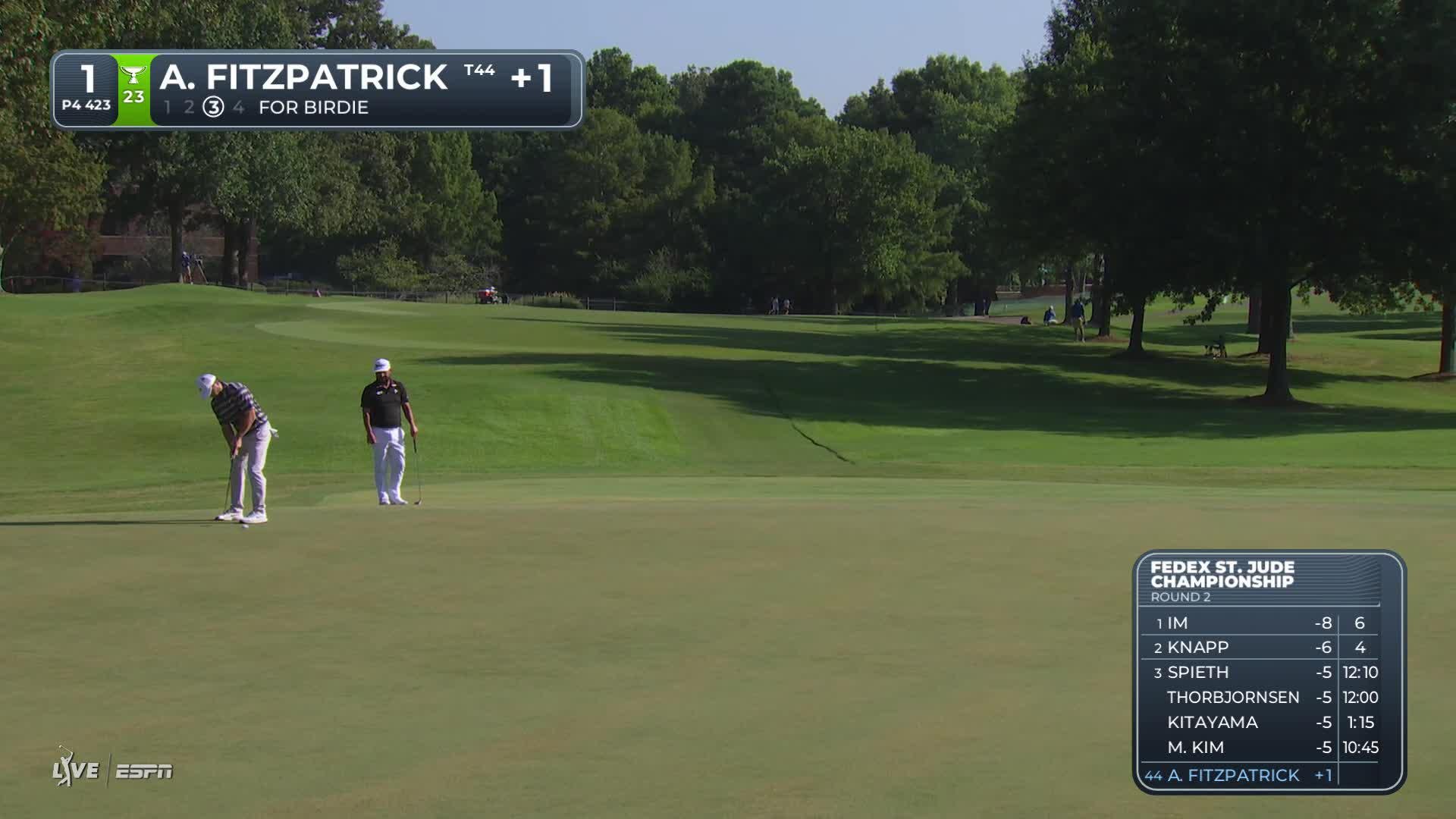 Alex Fitzpatrick sinks 36-foot birdie putt on No. 1 at FedEx St. Jude