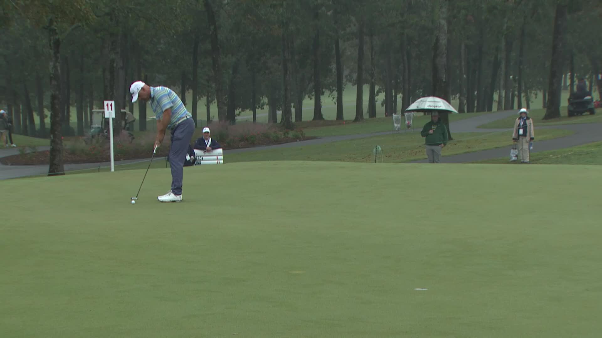Cameron Percy makes birdie putt on No. 11 at Simmons Bank Championship