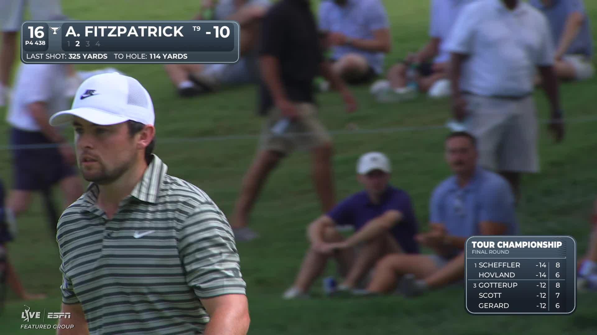 Alex Fitzpatrick gets up-and-down from 112 yards for birdie on No. 16 at TOUR Championship