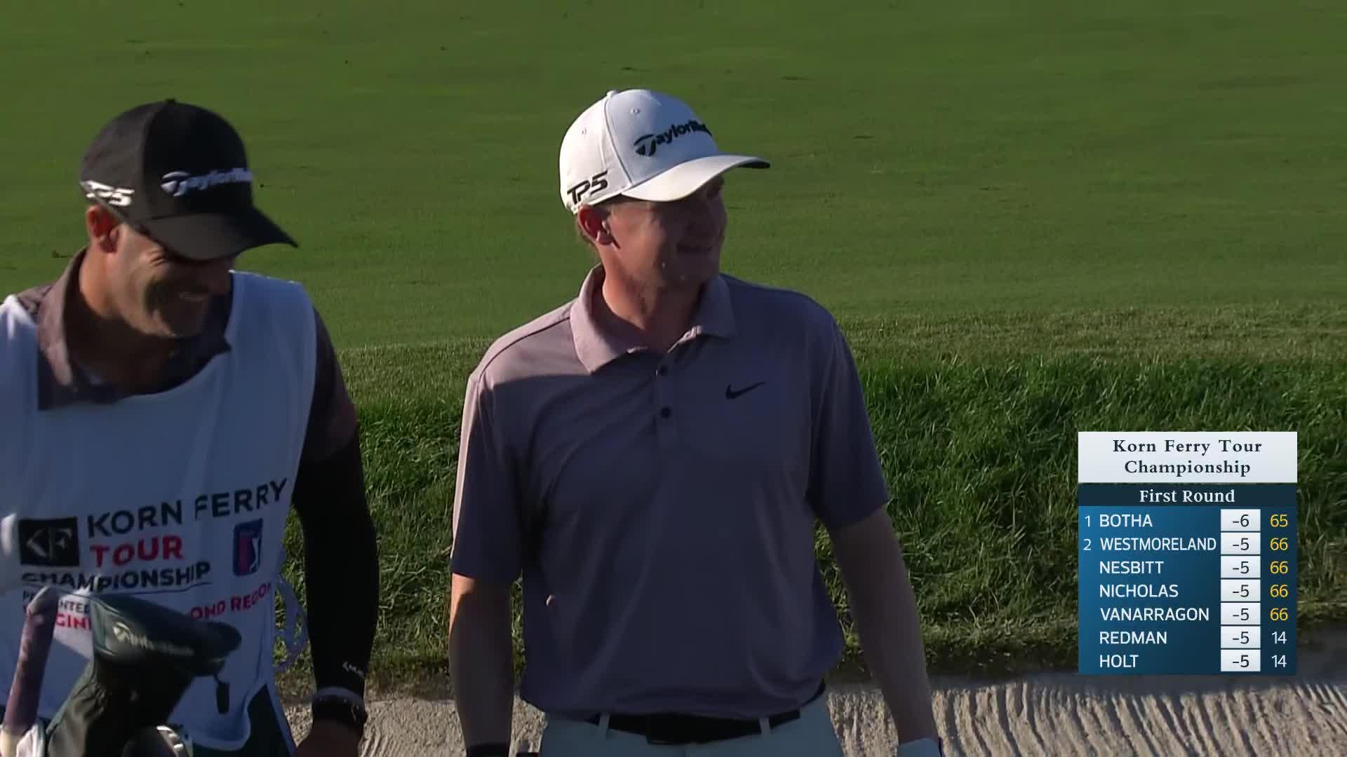 Sandy Scott makes a birdie on No. 15 at Korn Ferry Tour Champ
