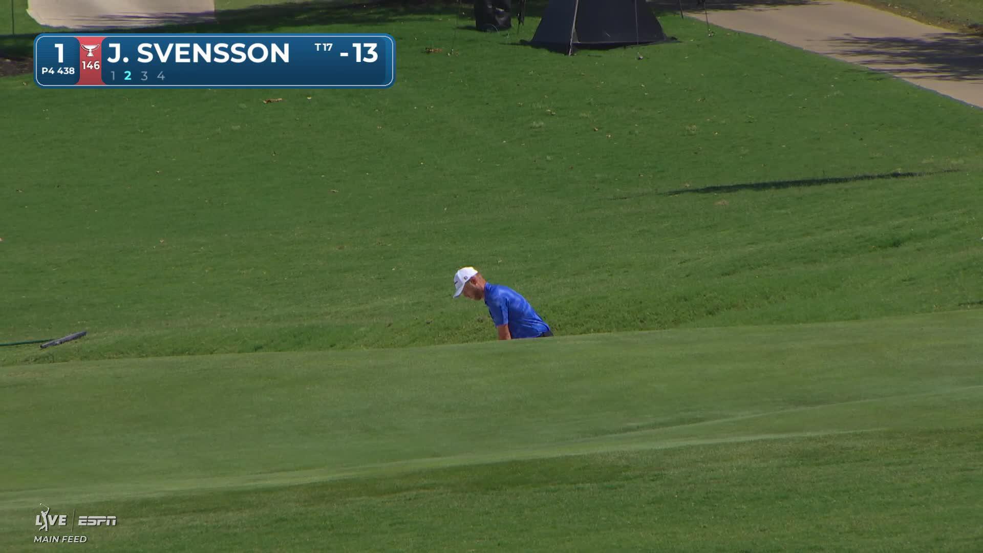Jesper Svensson's 147-yard approach sets up birdie on No. 1 at THE CJ CUP