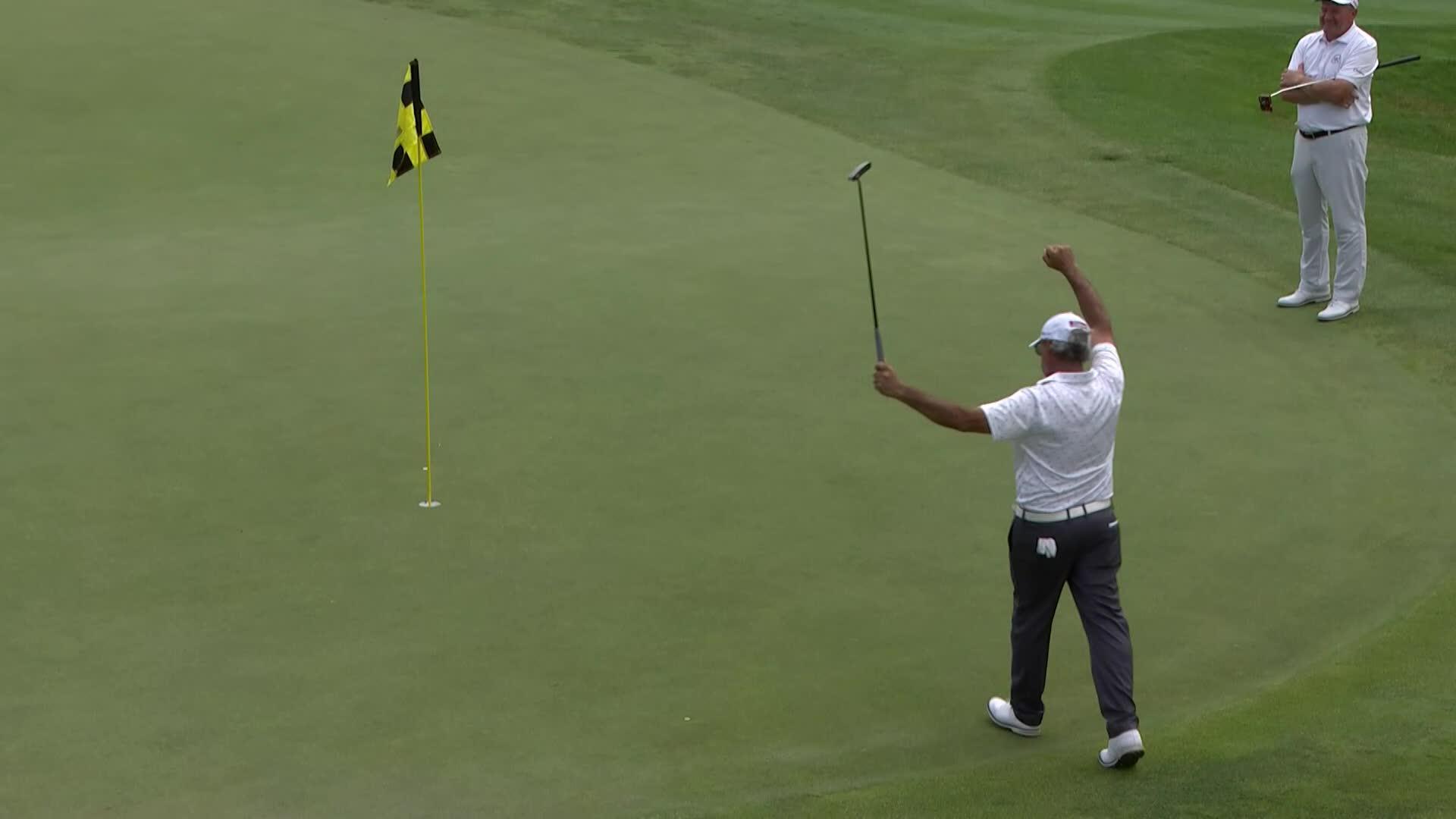 Carlos Franco rolls in putt from the fringe for birdie at DICK'S