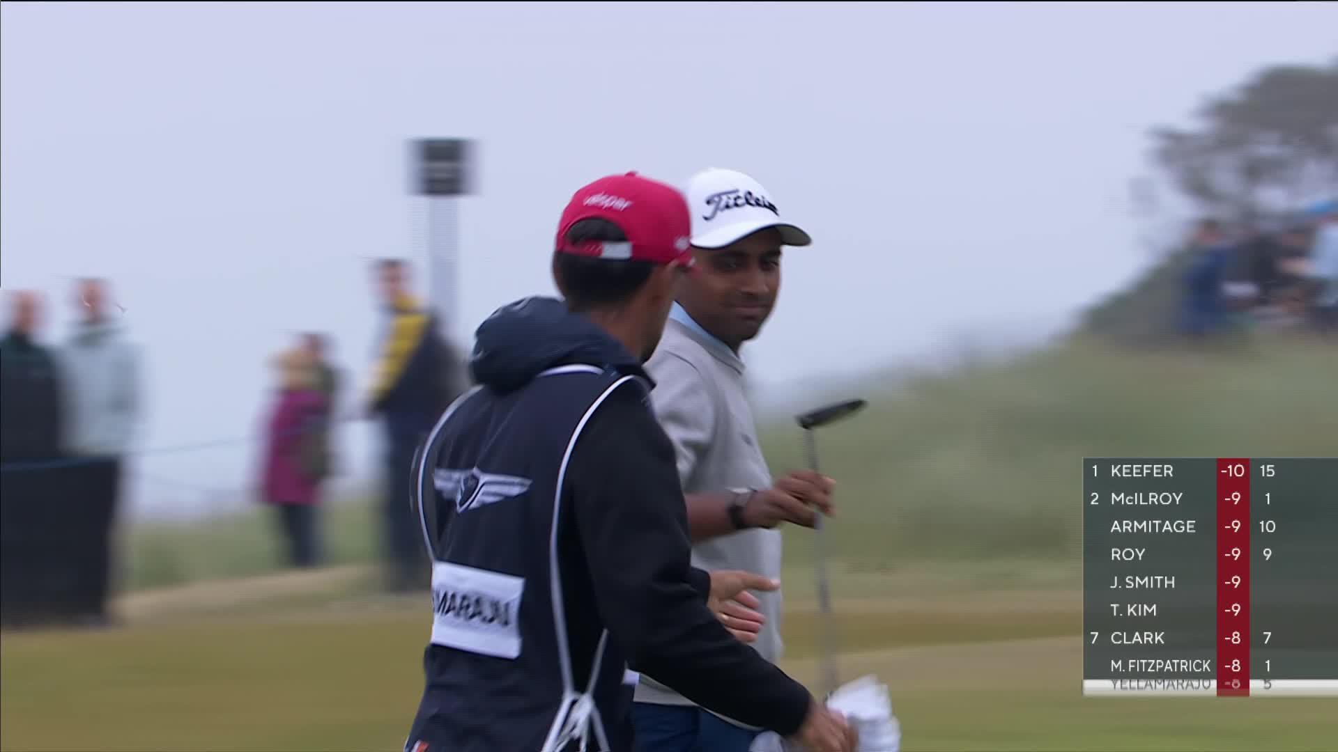 Sudarshan Yellamaraju sinks 17-foot birdie putt on No. 5 at Genesis Scottish Open