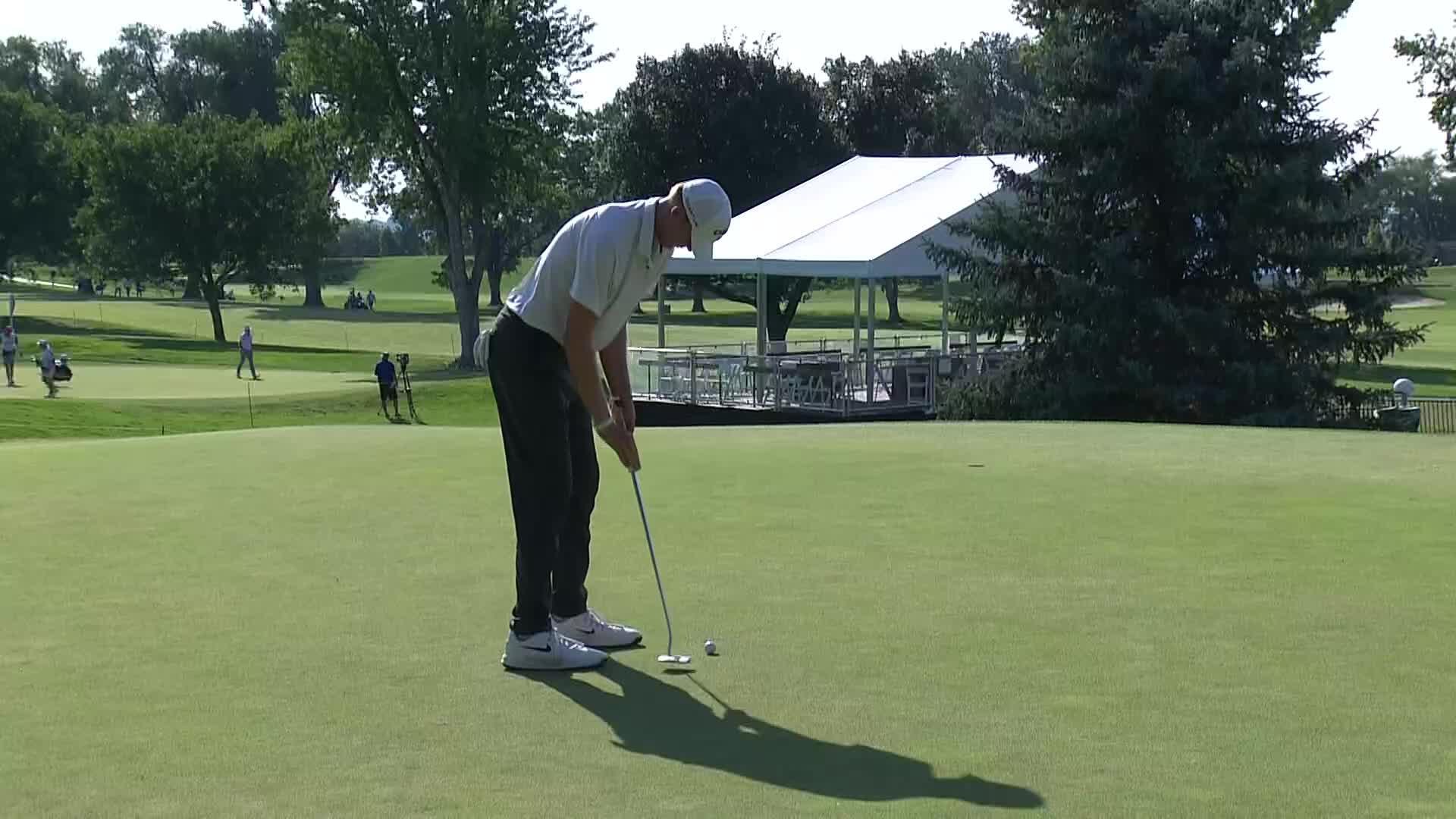 Tommy Morrison makes birdie on No. 16 at Utah Championship